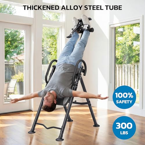 Inversion Table for Back Pain Relief - Grayish Blue, Lumbar Support