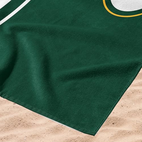 Green Bay Packers Microfiber Beach Towel - 30 x 60 Inches, Quick Dry, Sand Resistant, Lightweight, Incisor Design