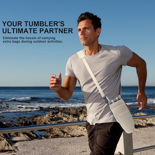 Water Bottle Carrier Bag with Phone Pocket - Adjustable Sling Pouch