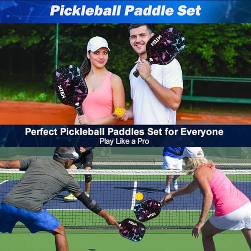 USAPA Approved Pickleball Paddles Set of 2 - Lightweight & Durable