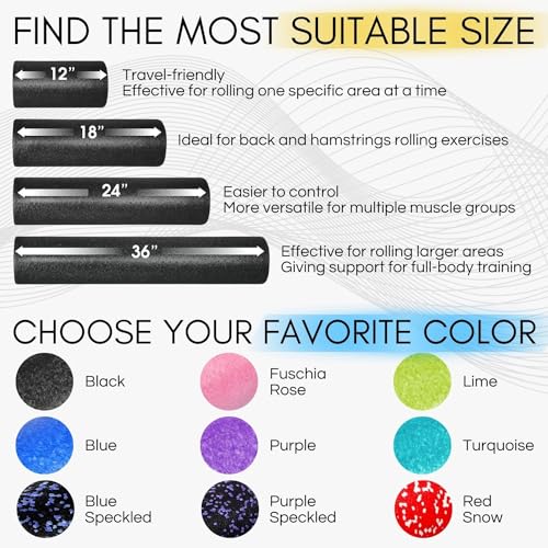 36-Inch High-Density Foam Roller for Full Body Massage & Yoga