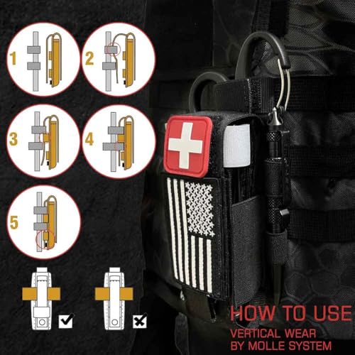 VIIDOO Black 1000D Laser Cut Molle Tourniquet Holder Tactical Pouch