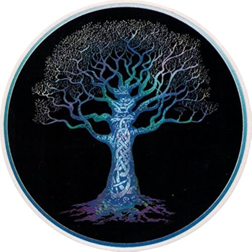 Celtic Tree Window Decal - 4.5-Inch Circular Translucent Sticker