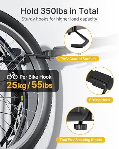 Freestanding Bike Storage Rack for 5 Bikes - Heavy Duty with Wheels