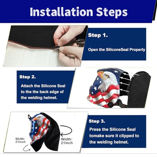 WR01B Welding Helmet Auto Darkening with LED Light True Color Solar Powered Welder Hood with Adjustable Shade Range 4/9-13 for Mig Tig Arc Welding Mask (Blue Eagle +Head Cover)