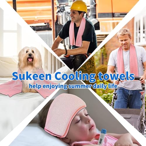 Cooling Towels for Neck & Face - 4 Pack Macaron Colors