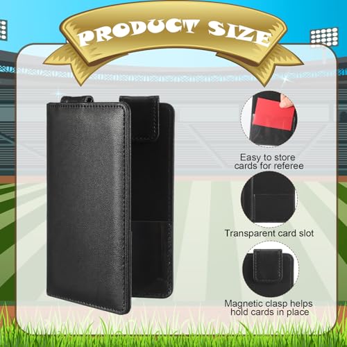 Magnetic Leather Umpire Lineup Card Holder - Black