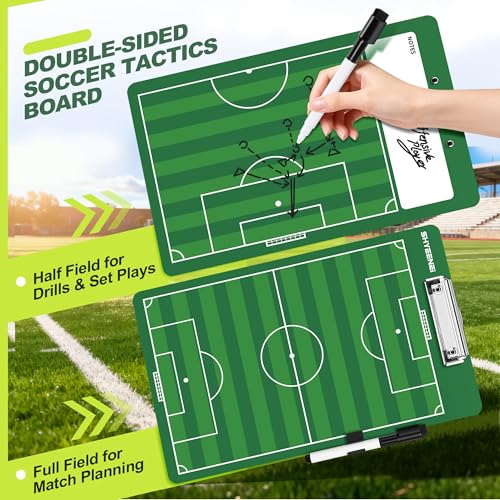 Double-Sided Soccer Coaching Board - Dry Erase Tactics Clipboard