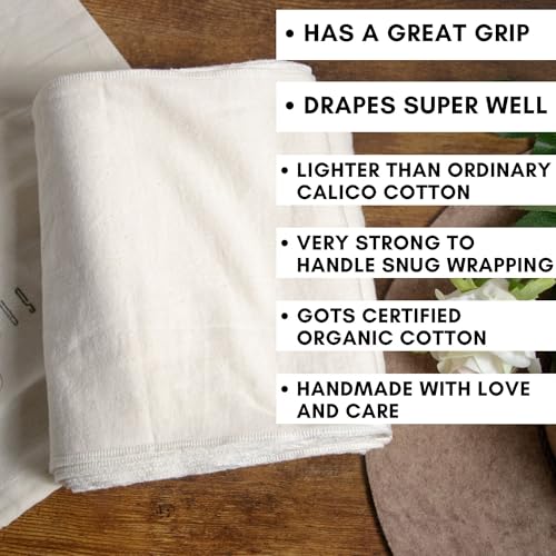 SageAbay Bengkung Belly Binding Wrap, Organic Cotton Postpartum Belly Band, Hip and Waist Support (Off White)