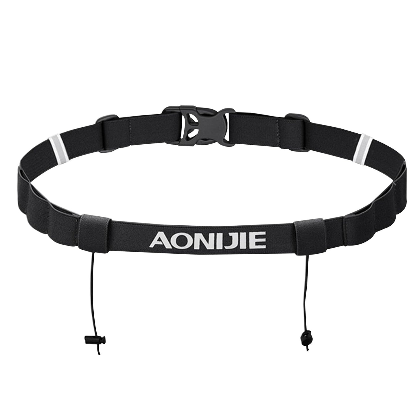 Azarxis Race Number Bib Belt with 6 Storage Loops Adjustable Elastic Webbing for Men Women Runners Running Jogging Triathlon Marathon Trail Race Cycling (Black)