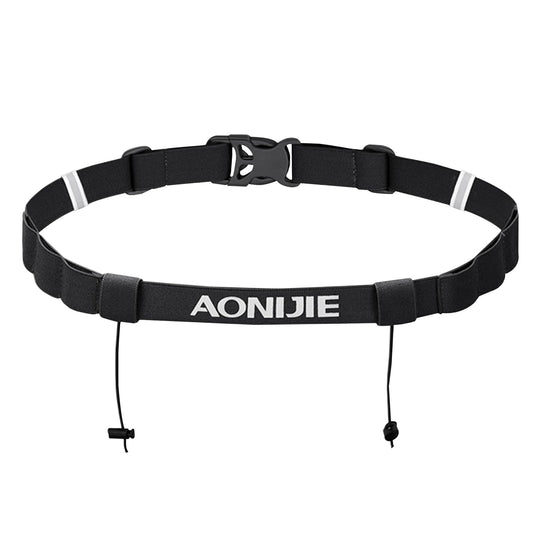 Azarxis Race Number Bib Belt with 6 Storage Loops Adjustable Elastic Webbing for Men Women Runners Running Jogging Triathlon Marathon Trail Race Cycling (Black)