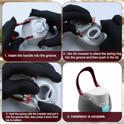 Water Bottle Handle Replacement Kit for 24oz 32oz Bottles - Black Cherry