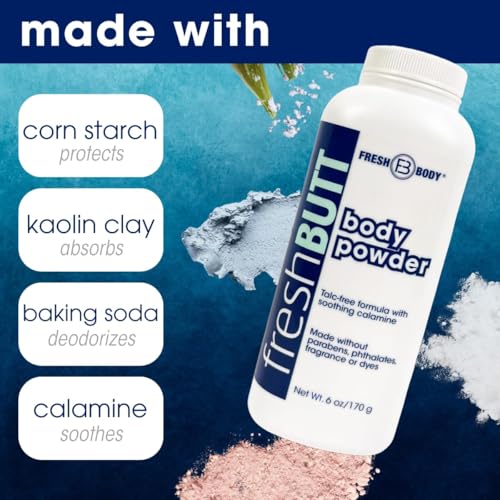 Tal-Free Calamine Body Powder for Men & Women – Anti-Chafing, Odor & Sweat Absorbing (6 oz)