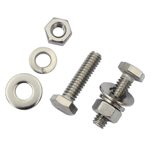 DGOL 20 Sets 1/4-20 x 1 inch Flat Head Hex Bolt Nuts Flat and Lock Washers Kit All Made of 304 Stainless Steel