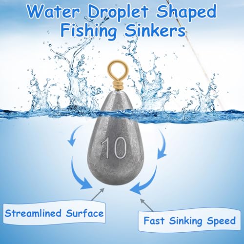 Fishing Weights Sinkers Kit - 26pcs Assorted Sizes for Drop Shots