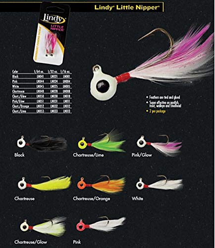 Little Nipper Jig Fishing Lure - 1/16-Ounce Chartreuse/Lime, Pack of 2