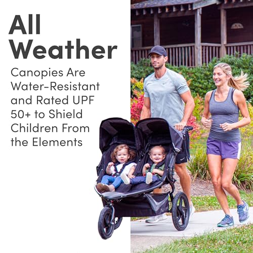 Duallie Jogging Stroller - All Terrain, Adjustable Handlebar - Graphite Black