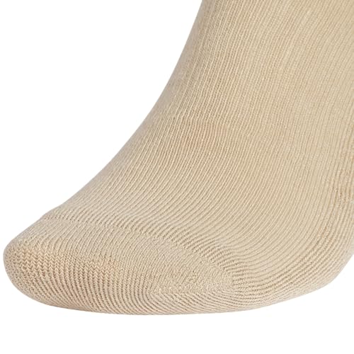 Men's Cushioned Crew Socks - 3 Pairs, Large Warm Sandstone Beige/White/Black