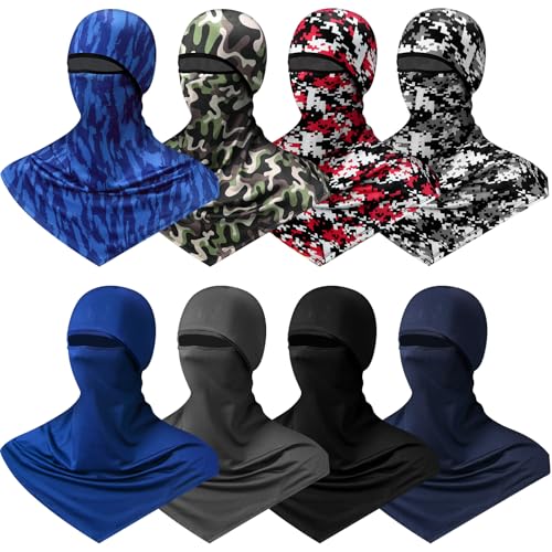Bunnycool 8-Pack Charming Sun Protection Balaclava Face Masks for Men, Mosquito & UV Shield