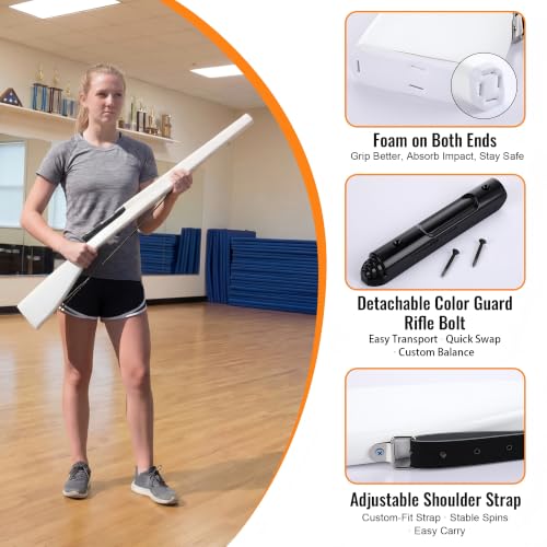 Color Guard Rifle - 37.5 Inch Drill Rifle with Foam Padded Ends