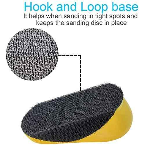 2 Pack Sanding Blocks 5 Inch Hook and Loop Sanding Block Round and Mouse Hand Sanding Block for Wood Furniture Restoration Home Arts and Crafts