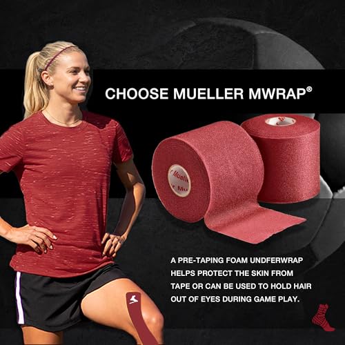 Athletic Tape Underwrap - MWrap Pre-Wrap for Sports, Red