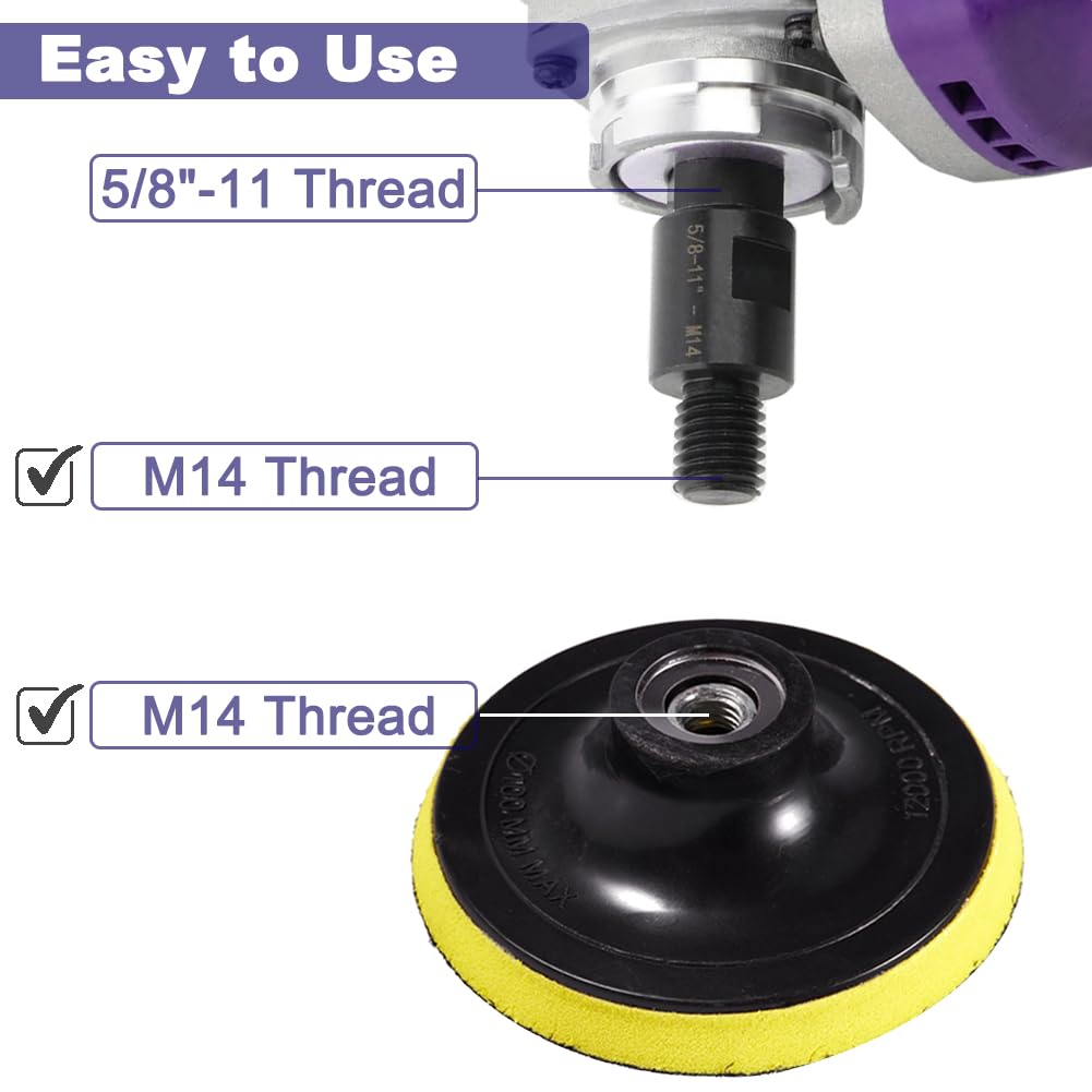 Saipe 2Pcs Angle Grinder Converter Adapters 5/8"-11 Female to M14/M10 Male, Attachments Interface Connector Thread for Polisher Drill Bit Connecting Tool