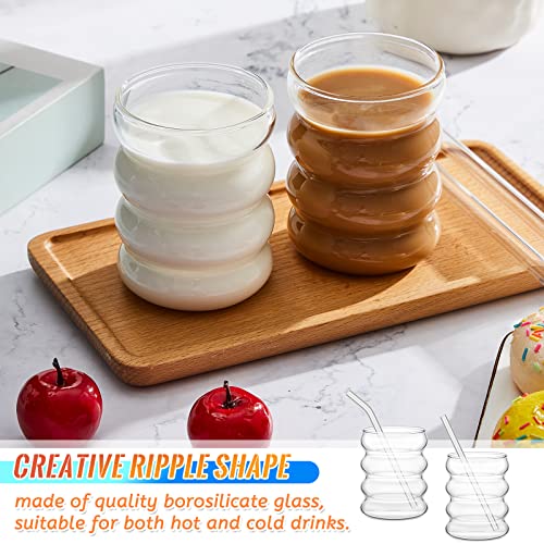 Tessco for You 4-Pack Clear Glass Drinking Cups 13.5 oz - Creative & Elegant Design