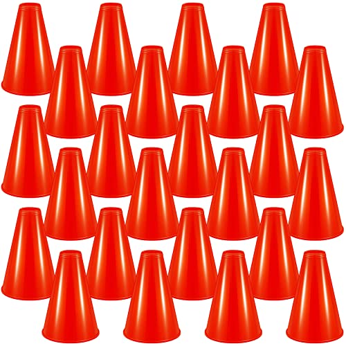 12 Pcs Mini Cheer Megaphone Set - Red Plastic Noisemakers