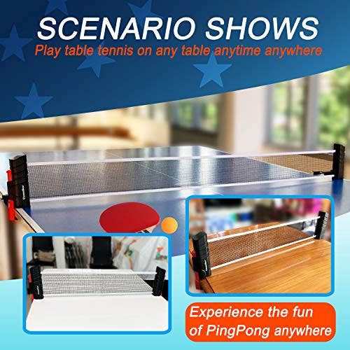 Comesee Retractable Ping Pong Net for Any Table - Black