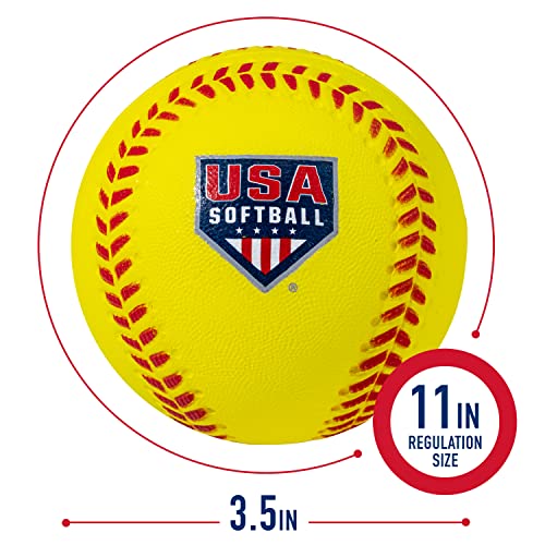 Franklin Oversized Foam Baseballs - 4 Pack USA Softball Practice Softballs, Neon