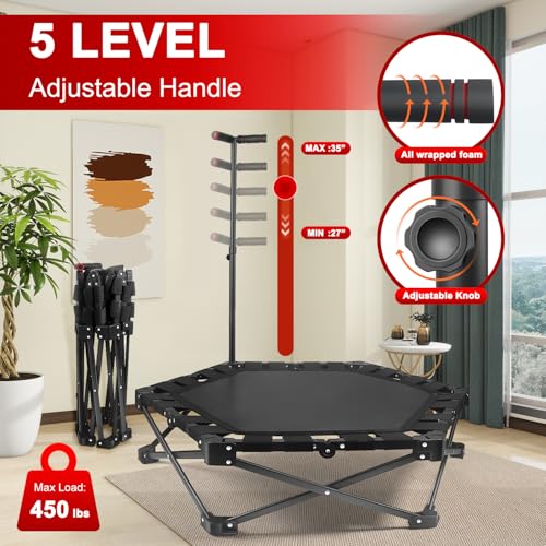 Foldable Mini Trampoline - 42" Rebounder for Indoor & Outdoor Workouts