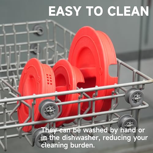 Purekra 3 Pack Silicone Replacement Lids for Pyrex 1-Cup, 2-Cup & 4-Cup Measuring Cups, Food-Grade & Dishwasher Safe