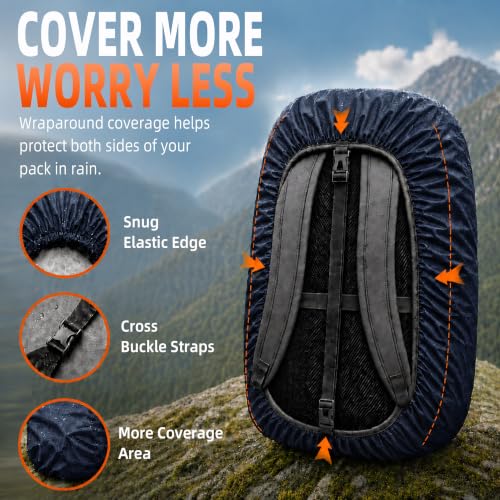 Frelaxy Waterproof Backpack Rain Cover Midnight Blue L (35L-50L) for Hiking & Travel
