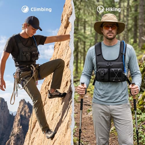 Lightweight Hydration Vest Backpack with 2.0L Bladder - Black V2