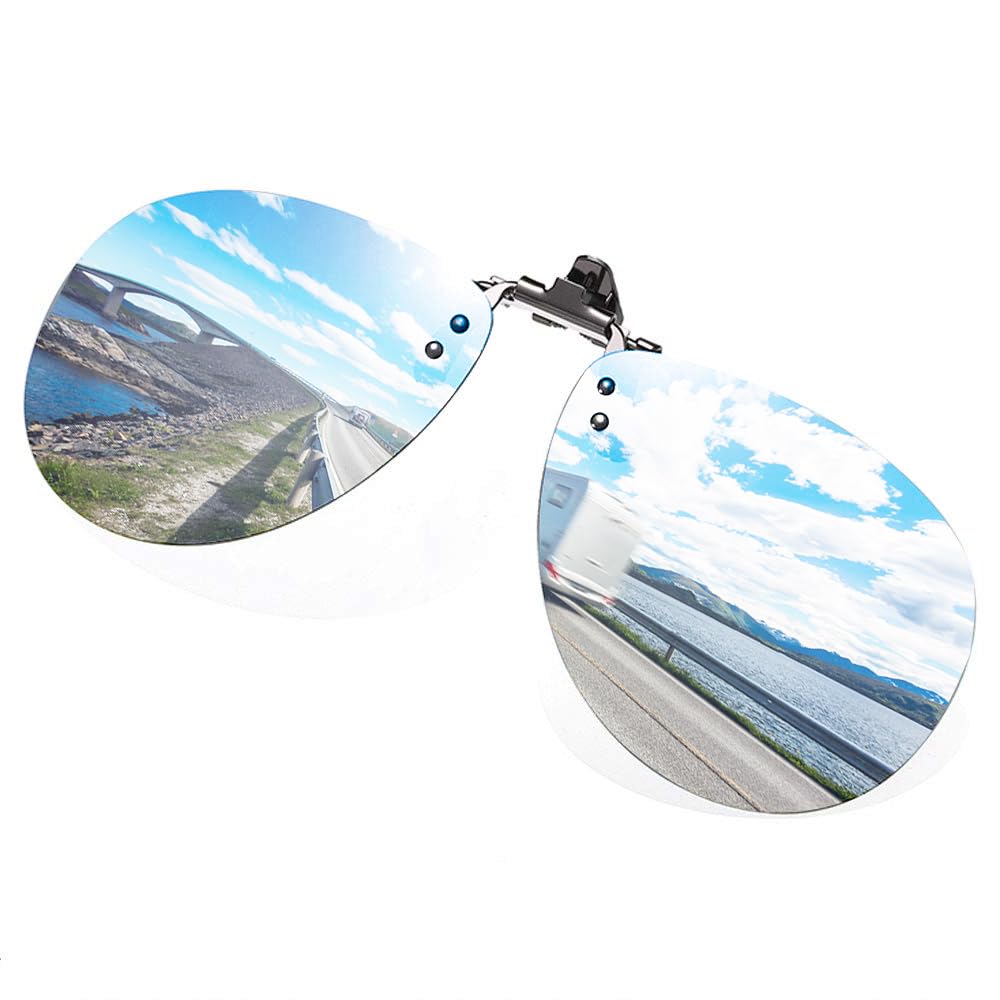 FF FRAZALA Polarized Clip on Sunglasses over Prescription Glasses Anti-Glare UV Protection Driving Fishing (Silver, 0, x)