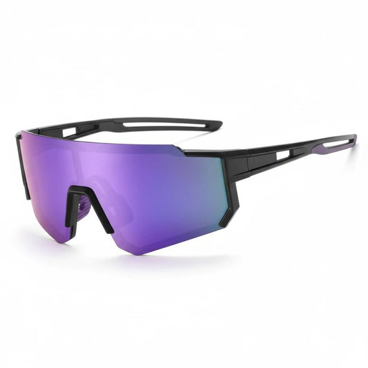 Tsctswk Polarized Sports Sunglasses Men Women, Outdoors UV Protection Sun glasses,Cycling Fishing Baseball Running Sunglasses (Purple & Black Frame)