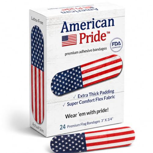 American Pride Adhesive Bandages - Vintage American Flag, 24 Ct