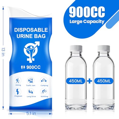 Leak-Proof Disposable Urine Bags - 12 Pack for Travel