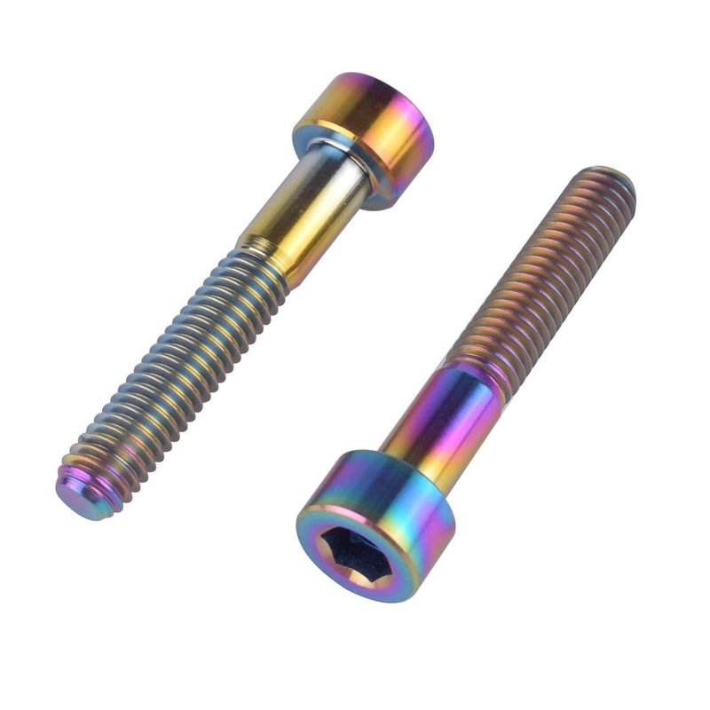 VAMUOEFL Titanium Bolts M6x35mm Allen Hex Head for Bicycle Headset Stem Top Cover Screws 5Pcs Colorful