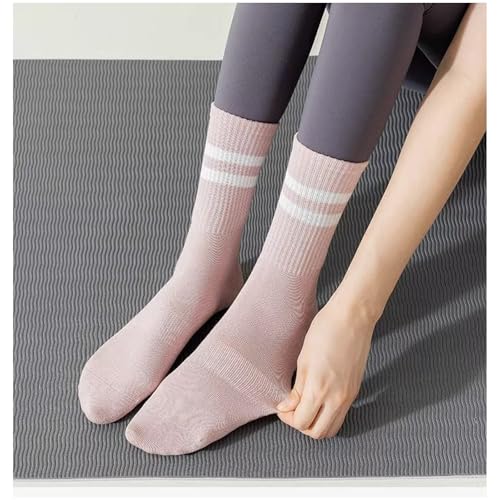 Yoga Socks with Grips for Women - Crew Length - One Size (Black, White, Grey)
