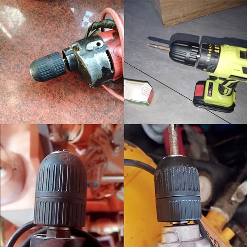 HFS(R) Keyless Drill Chuck for 3/8" Drill with 24 UNF Thread Mount Shaft 0.8-10mm Capacity