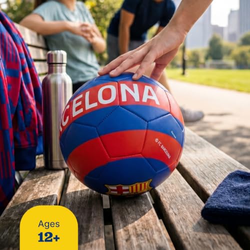 Official FC Barcelona Soccer Ball Size 5 - Blue Training Football