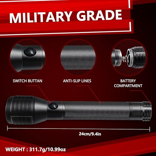 Heavy-Duty LED D Battery Flashlight (2-D)