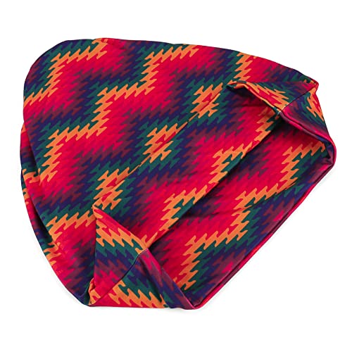 Slouchy Turban Chemo Beanie - Pre-Tied Sleep Cap - Zigzag Lines