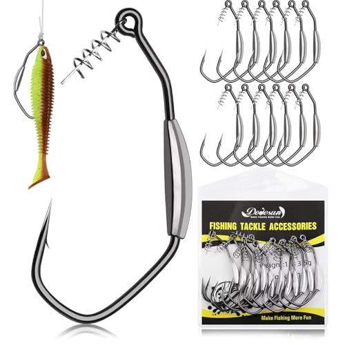 Weighted Swimbait Hooks 3/0 & 4/0 - 12PCS Saltwater & Freshwater Fishing Hooks