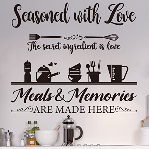 3 Pieces Kitchen Wall Decal Wall Arts Stickers Dining Room Rules Decals Decor Kitchen Utensil Vinyl Home Decor for Dining Room Decoration