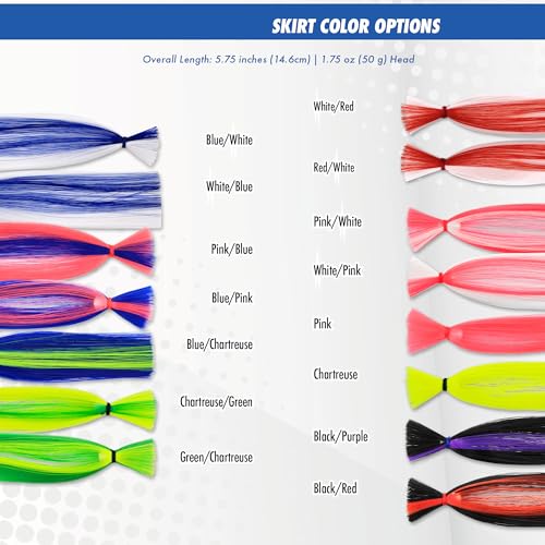 Sea Witch Fishing Lure - 1/4 oz White/Blue, Big Game Trolling