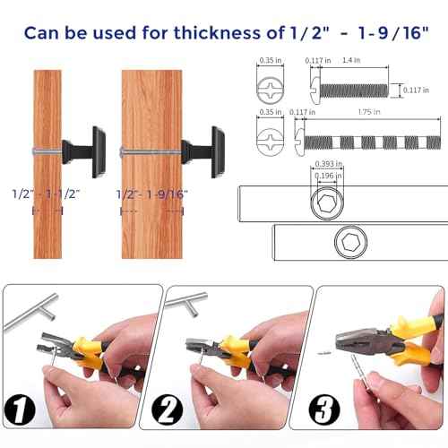 Ravinte 10 Pack 1-3/16 Inch Matte Black Kitchen Square Cabinet Knobs Solid Drawer Pulls Black Single Hole Kitchen Cabinet Hardware Knobs for Cabinets and Drawers