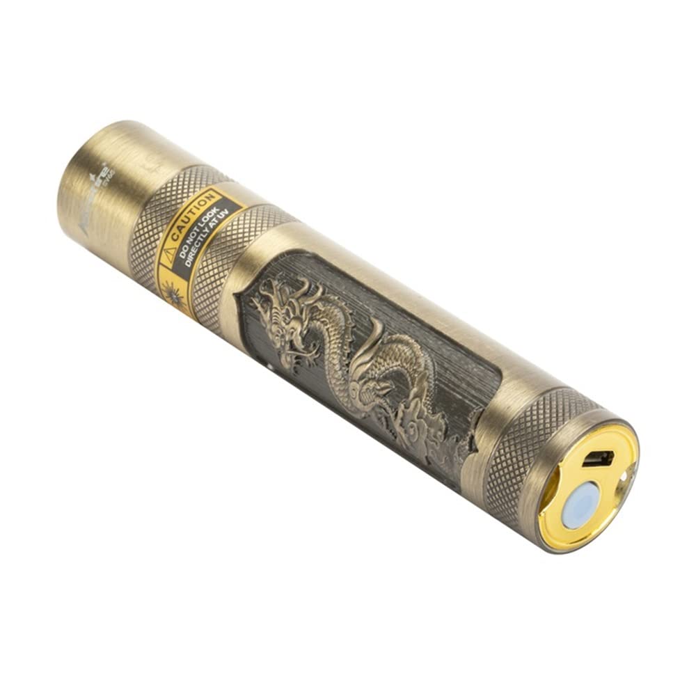 ALONEFIRE SV65 5W 365nm UV Flashlight USB Rechargeable Ultraviolet Mini UV Light ID Checking Black Light for Pet Urine Detector, Resin Curing, Scorpion, Bed Bug, Leak, Minerals with Built-in Battery